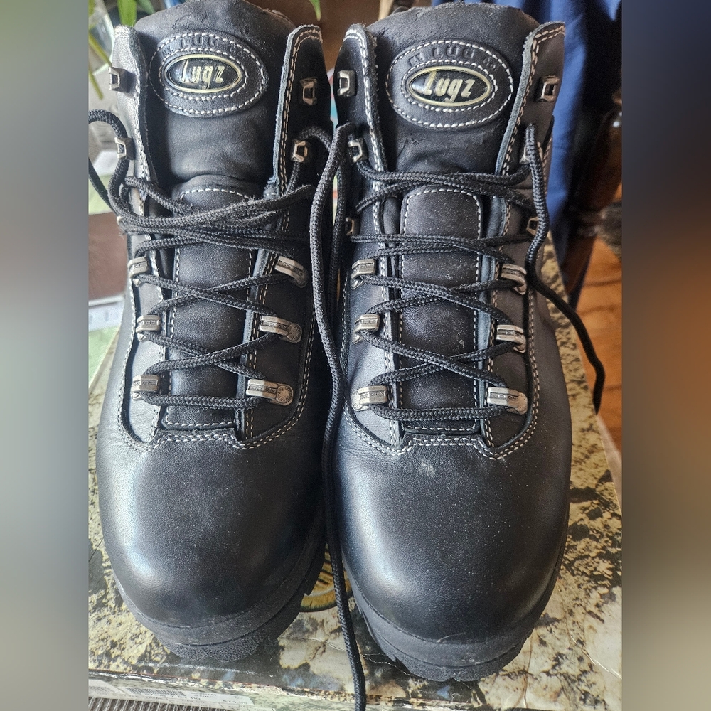 Lugz Black Men's Lace-Up Work Boots